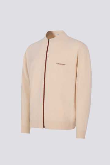 SIGNATURE KNIT ZIP SWEATER - OAT