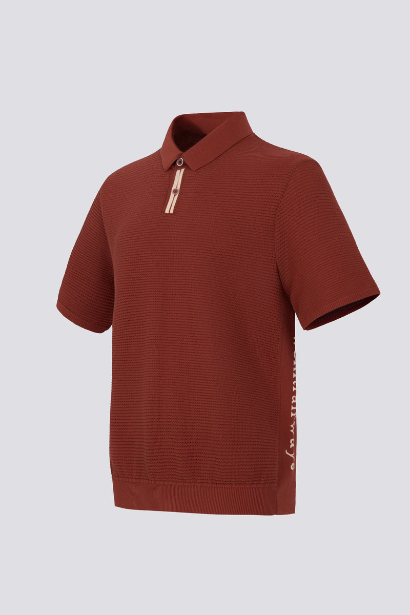 Polo SS (Design 1) — Clay Red