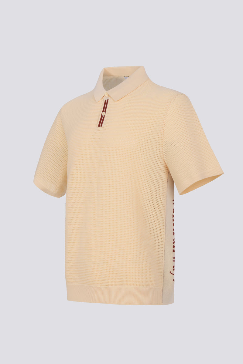 Polo SS (Design 1) — Sand Dune
