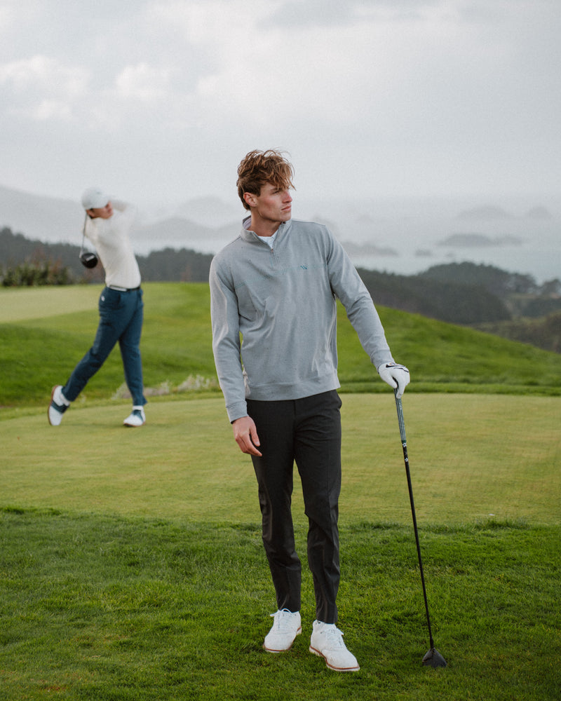 CHECKERED Q ZIP - GREY BLUE