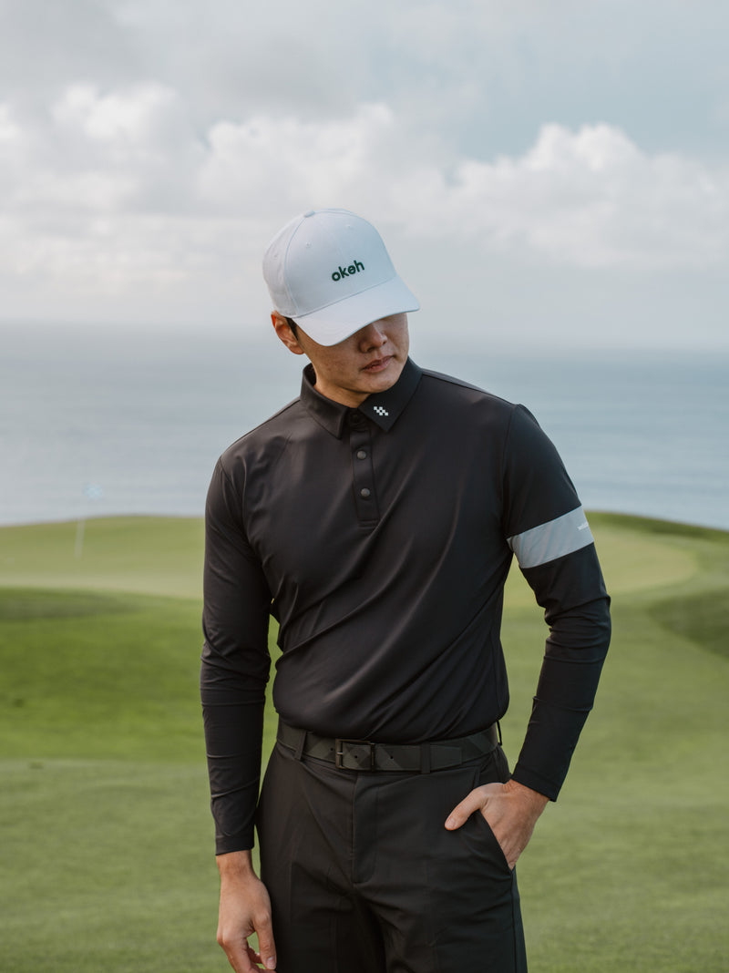 THE ASIAN LONG SLEEVE POLO - ONYX
