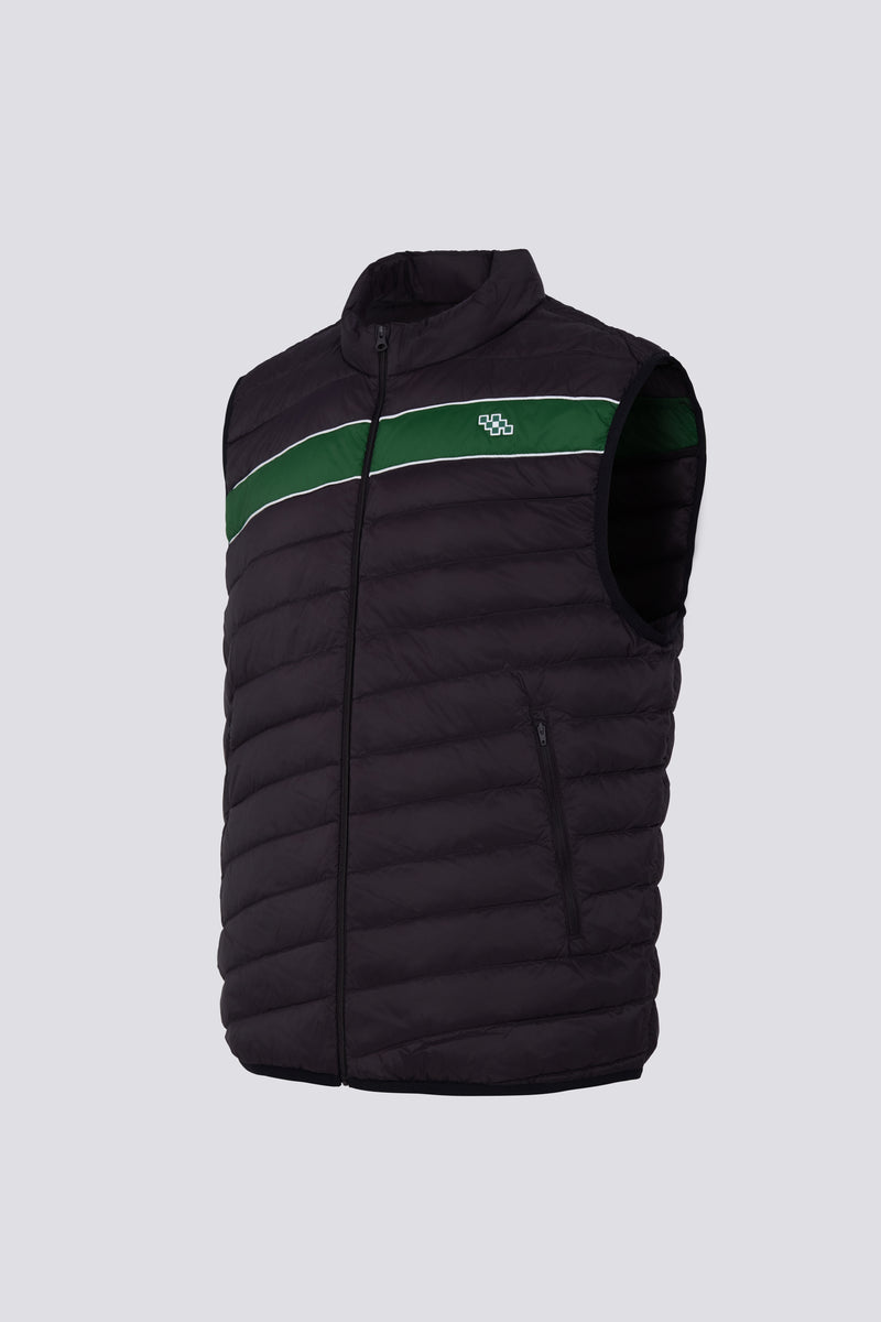 FAIRWAY STRIPE VEST - SHADOW BLACK