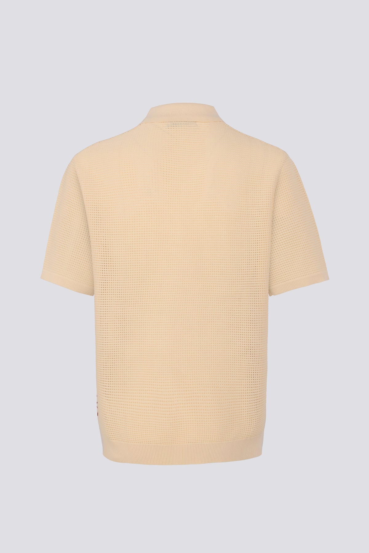 WAFFLE KNIT POLO - SAND DUNE