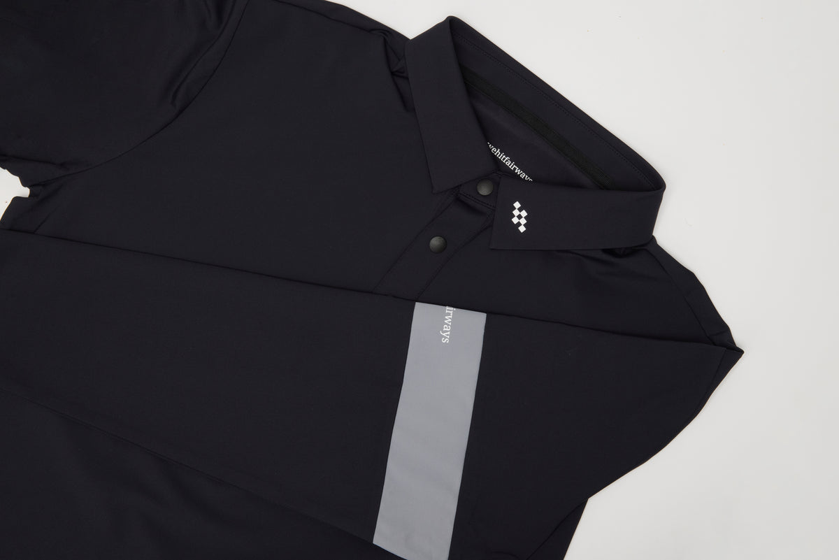 THE ASIAN LONG SLEEVE POLO - ONYX