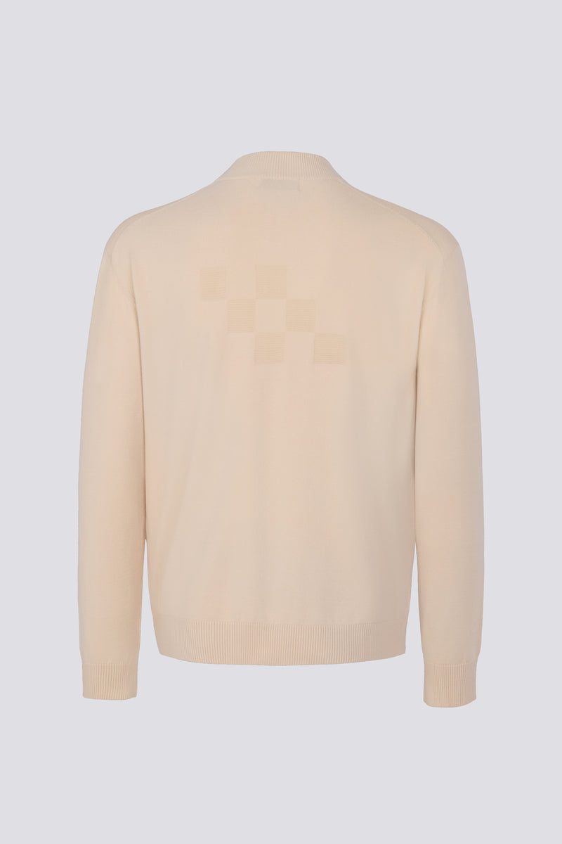 SIGNATURE KNIT ZIP SWEATER - OAT