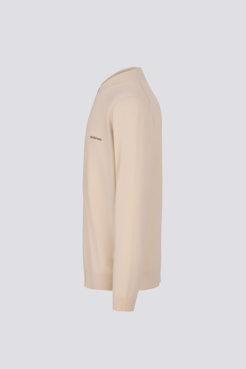 SIGNATURE KNIT ZIP SWEATER - OAT